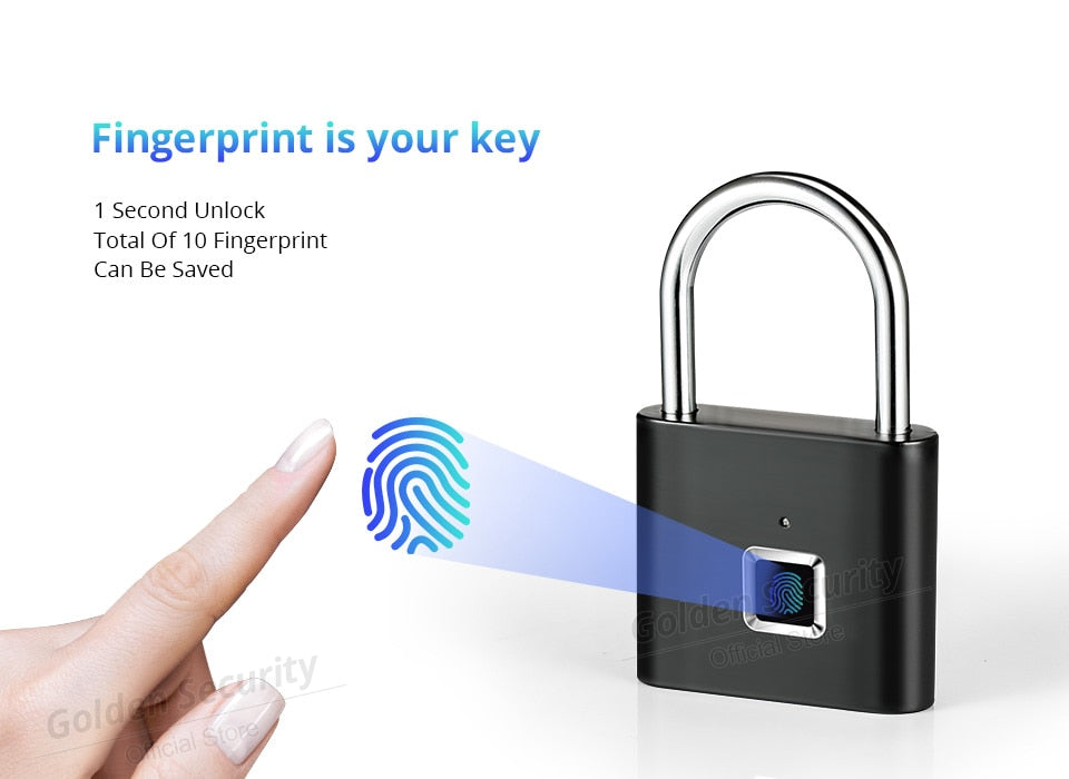 Keyless Fingerprint Smart Padlock - whinnyland gadgets
